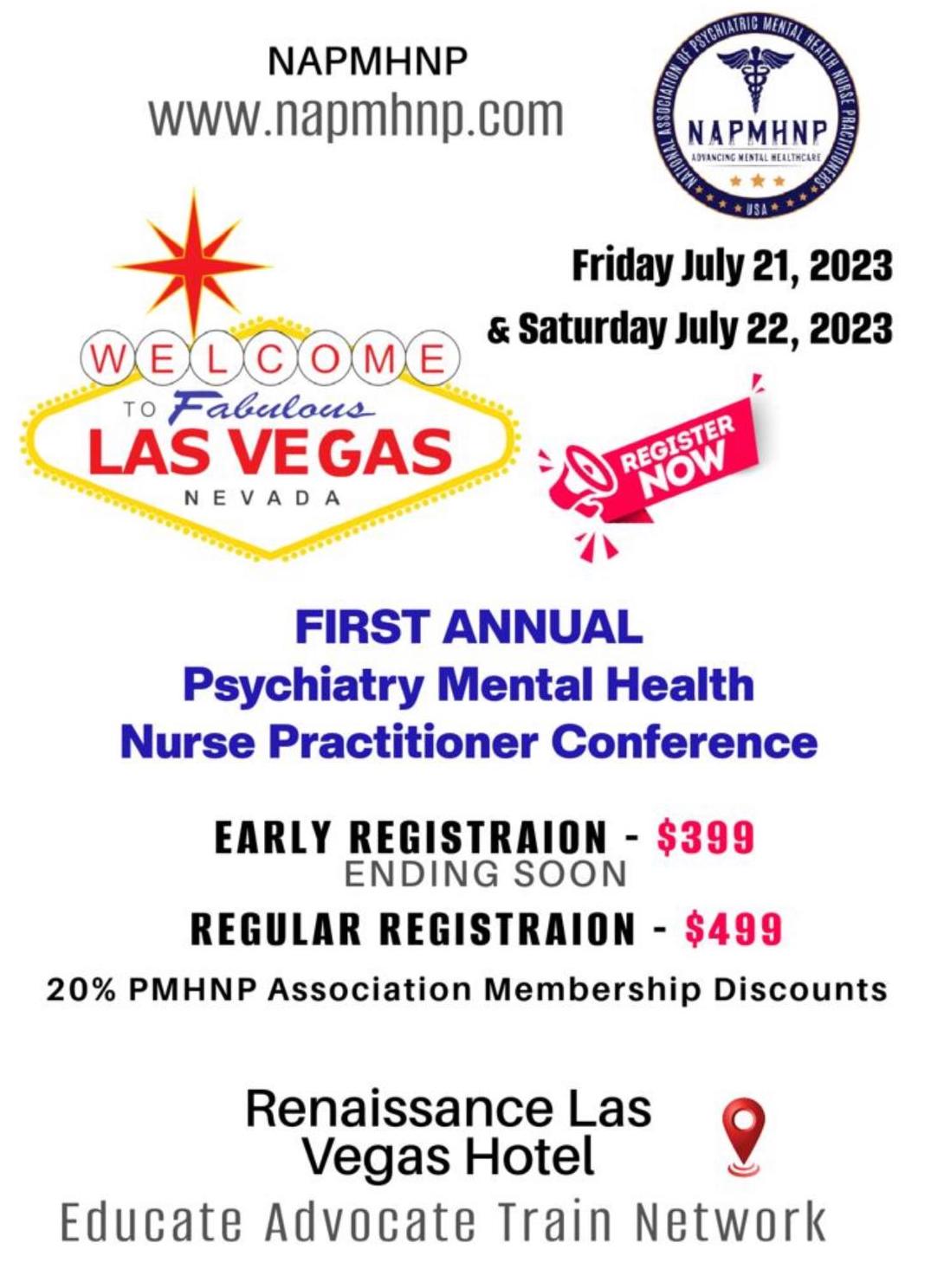 National Association of PMHNPsUSA First Annual ConferenceSummer 2023