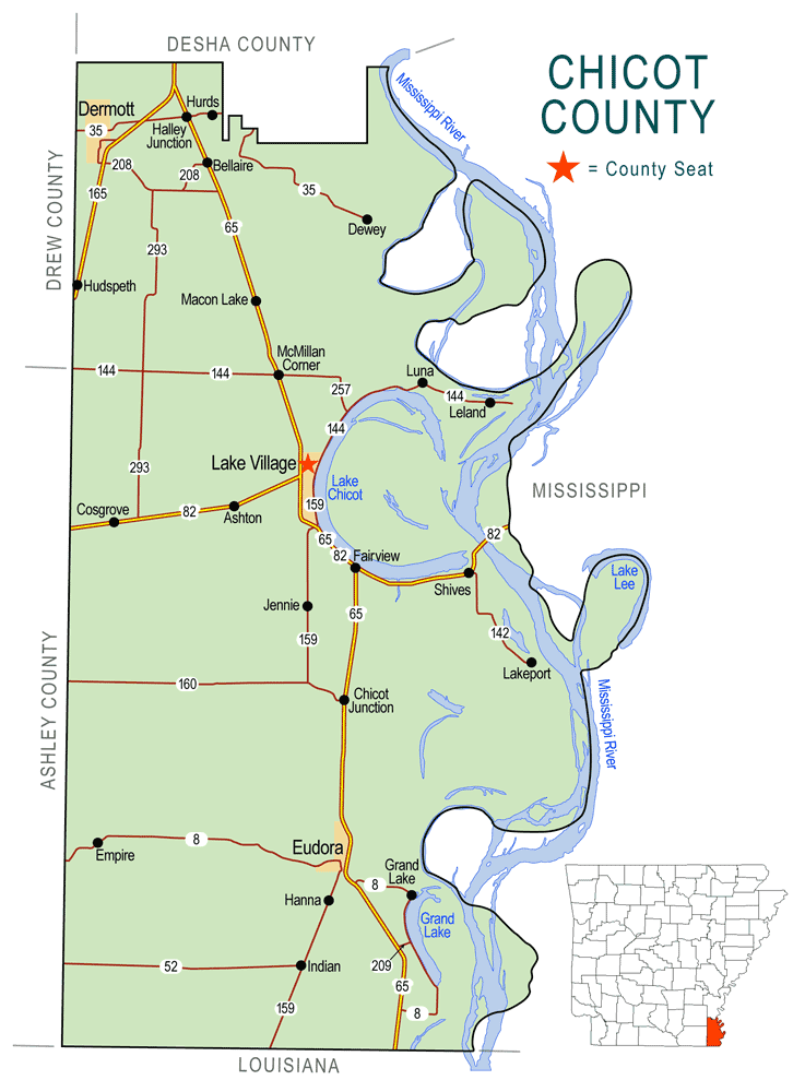 zz Chicot County Map Encyclopedia of Arkansas