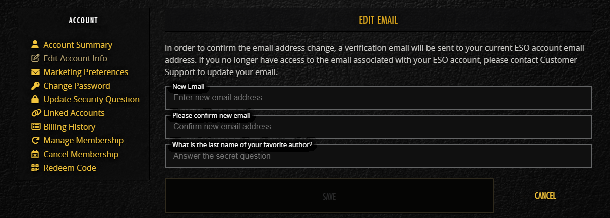 Support | The Elder Scrolls Online