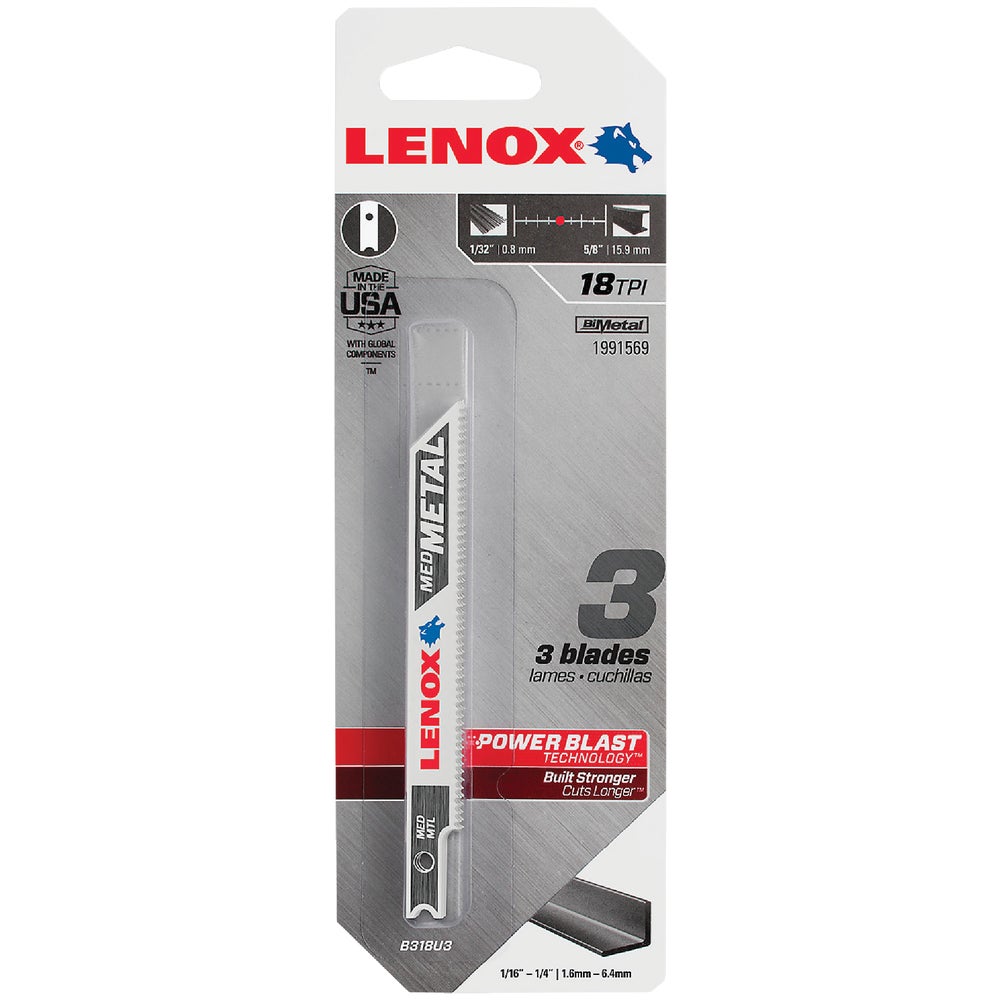 Lenox 1991569 Lenox UShank BiMetal Jig Saw Blade Family Hardware