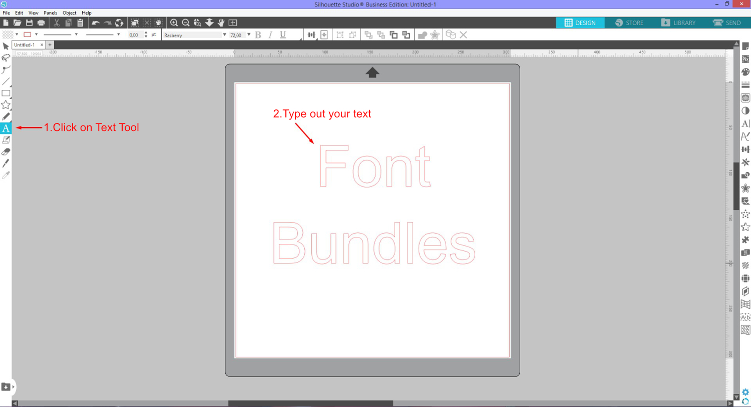 Using Font Glyphs in Silhouette Studio Design Bundles