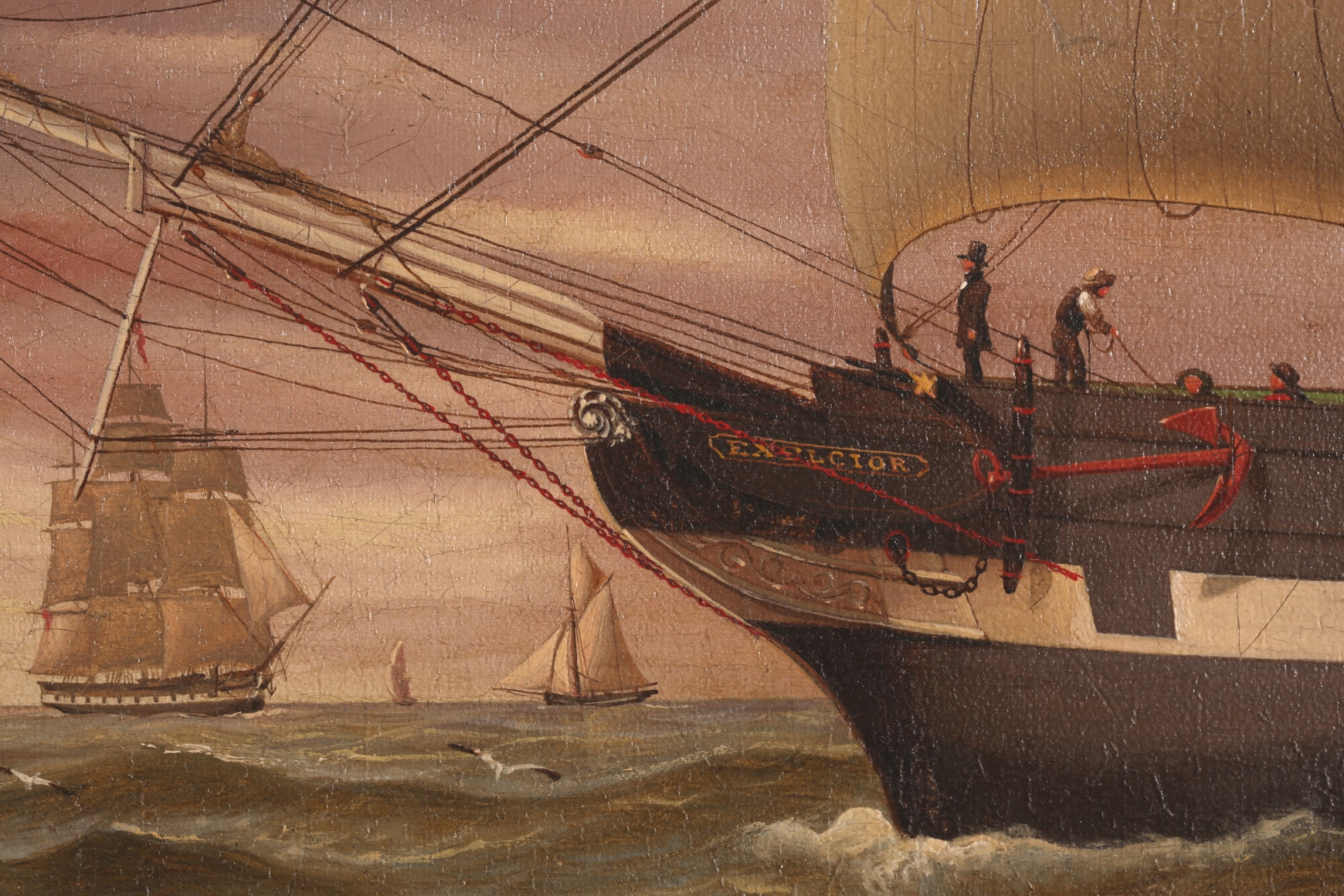 The American Ship Excelsior Arriving at Liverpool at Sunset, English The American Ship Excelsior Arriving at Liverpool at Sunset, English