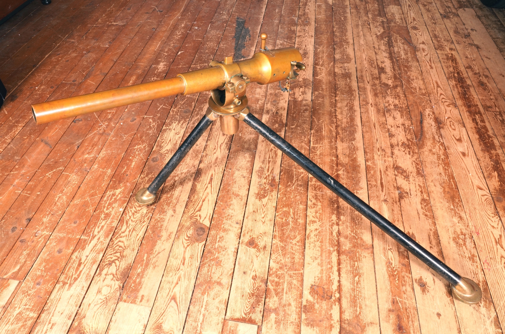 Brass Signal Cannon with Tripod legs Marked "U.S.N. OR 251 C 5.18