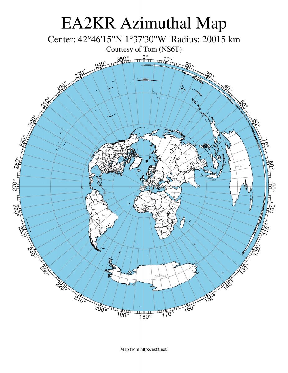 Ham Radio Azimuthal Map