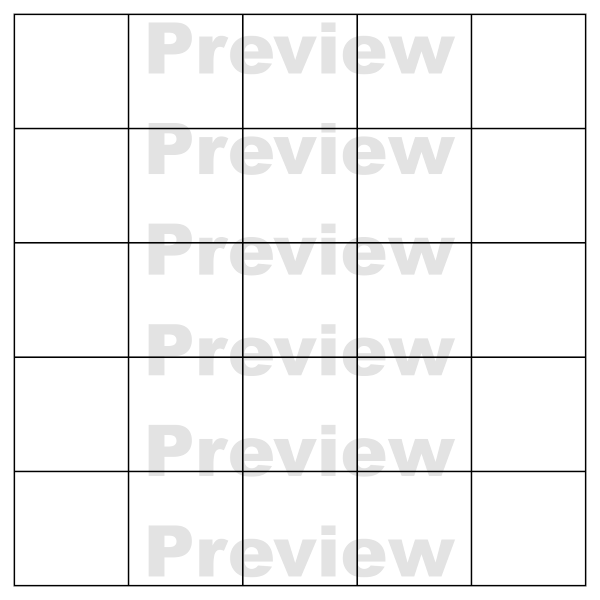 Quarter Board template with 1” (25mm) squares