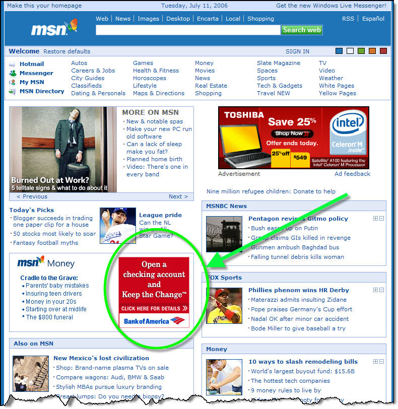 Bank of America's Expandable Landing Page Finovate