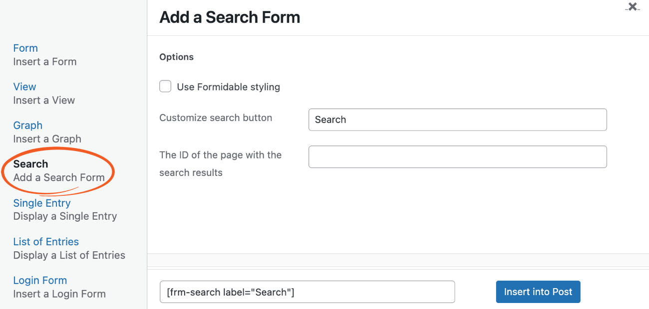Insert A Search Bar Formidable Forms