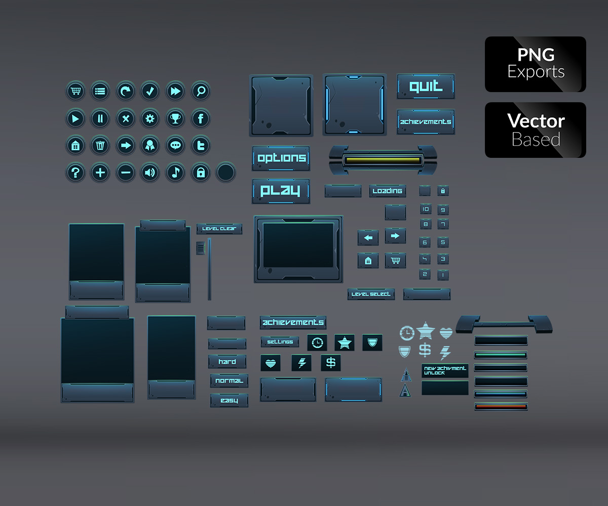 Space Game GUI Royalty Free Game ARt Game Art Partners