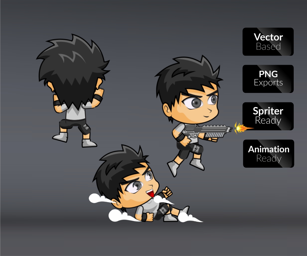 Nanz Boy 2D Game Character Sprite Game Art Partners