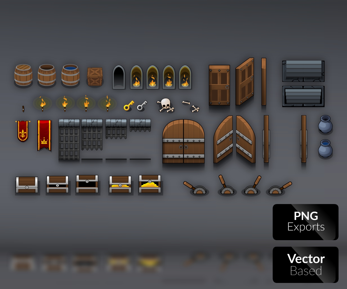 The Dungeon Top Down Tileset Game Art Partners