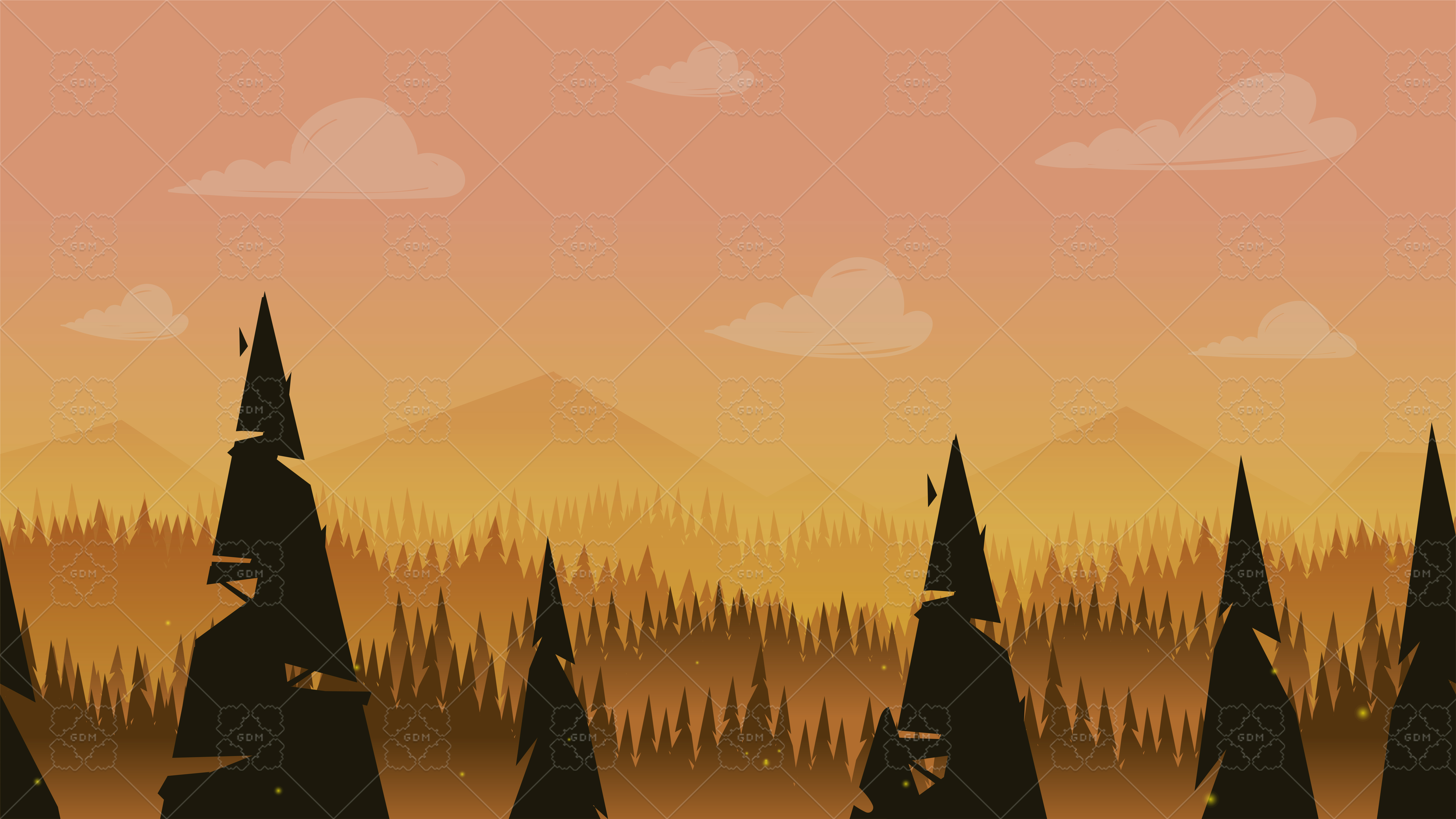 Cartoon Forest Background Game Art Partners