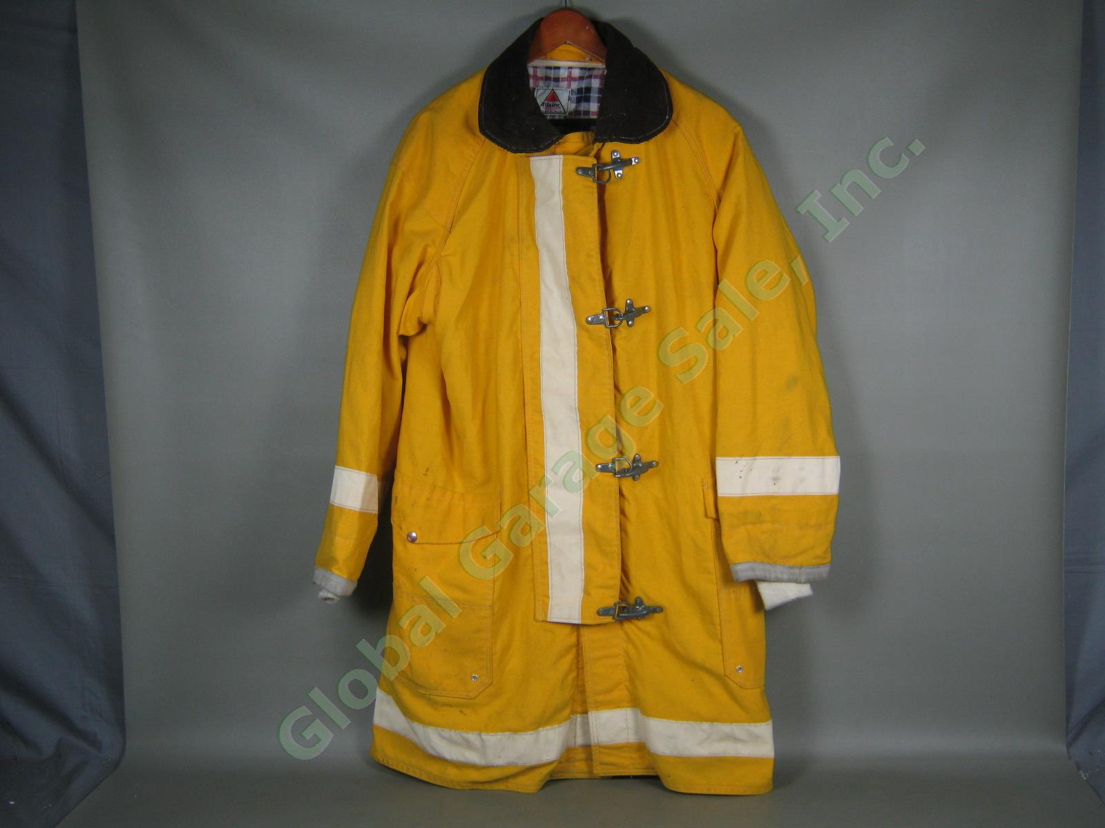 Essex Junction Vermont EJFD Fire Dept Yellow Firefighter Jacket Plaid