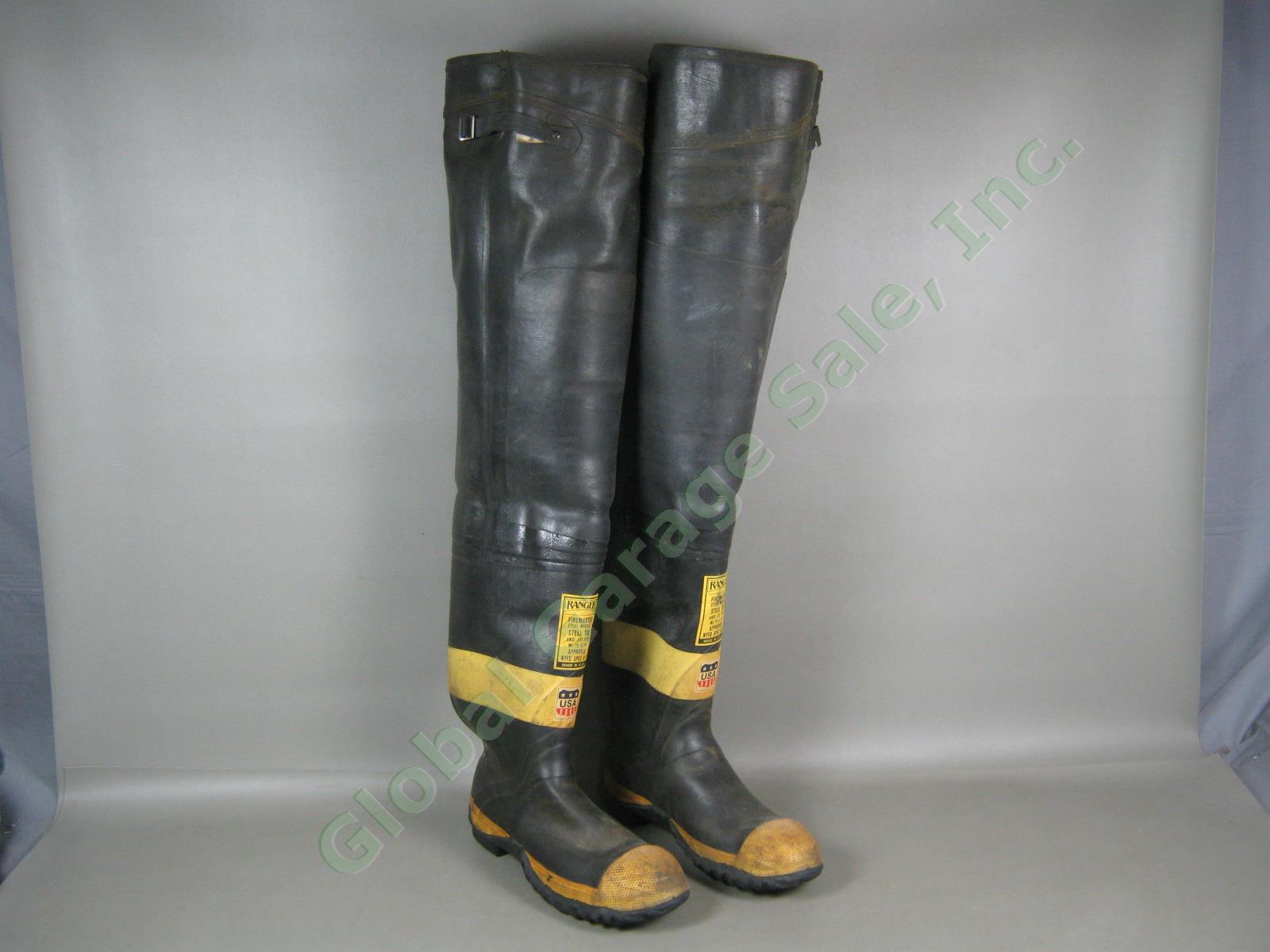 Vtg FDNY Firemaster Ranger NYFD Spec B2 Firefighter Hip Boots 33" Inch