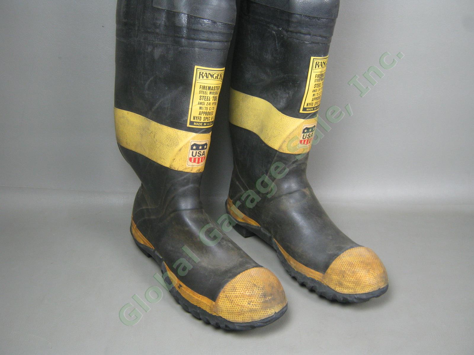 Vtg FDNY Firemaster Ranger NYFD Spec B2 Firefighter Hip Boots 33" Inch