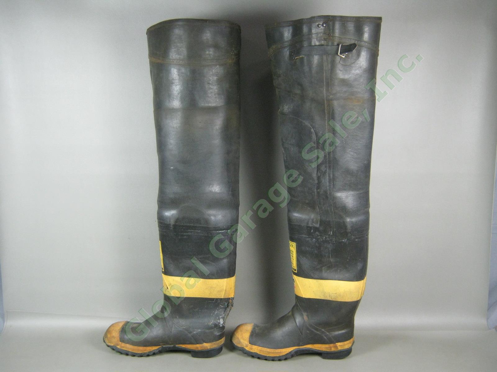 Vtg FDNY Firemaster Ranger NYFD Spec B2 Firefighter Hip Boots 33" Inch