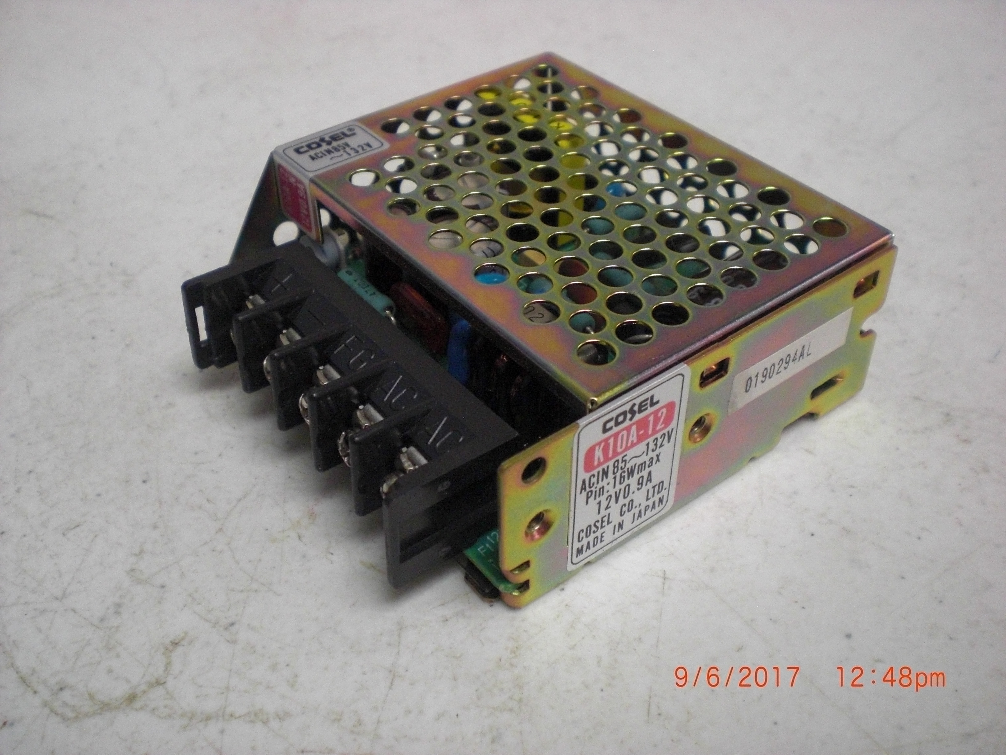 K10A12 COSEL K10A12 12V 0.9A Harvested unused system