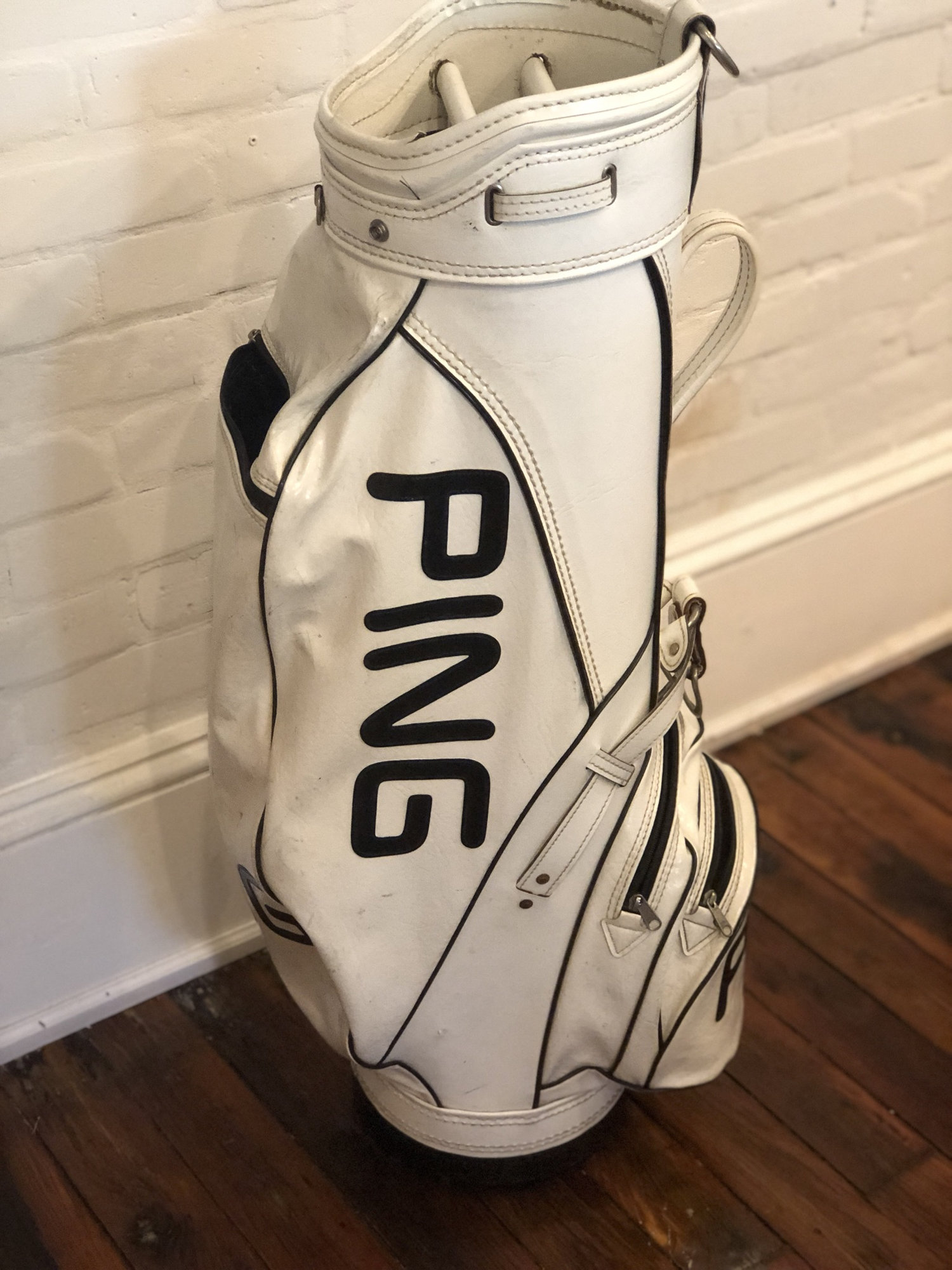 Vintage Restored Ping White Leather Golf Bag For Sale ArchiveFor