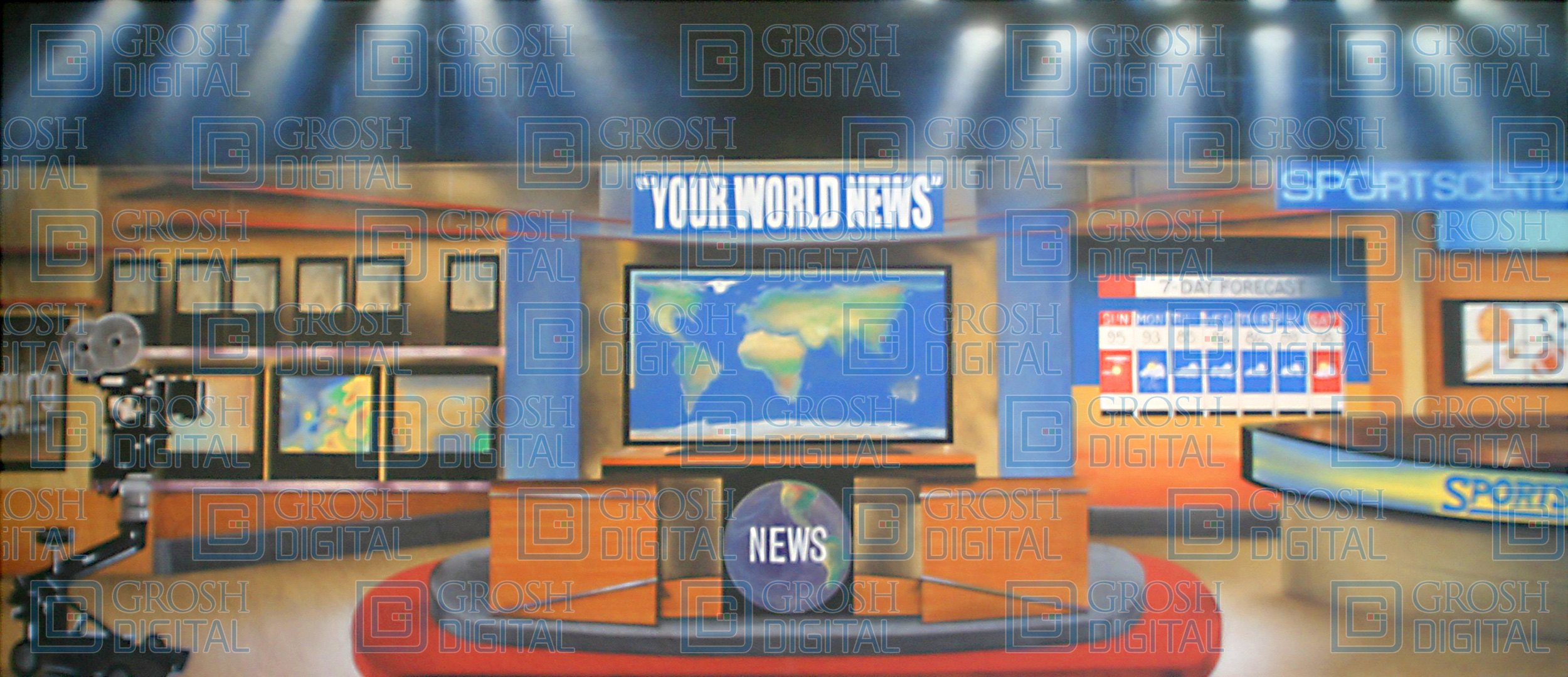 News Station Montage Projected Backdrops Grosh Digital