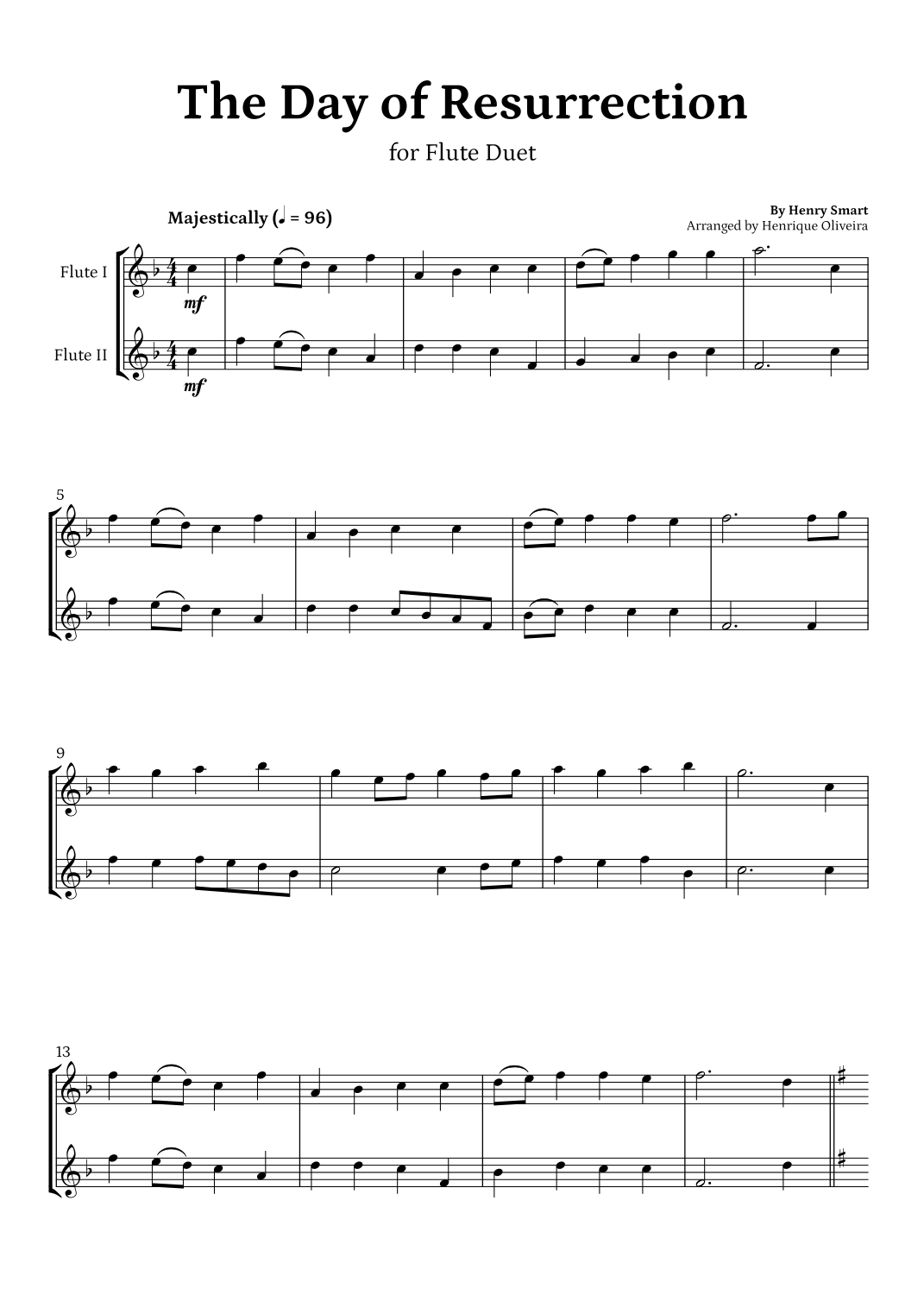 The Day of Resurrection (Flute Duet) Easter Hymn (arr. Henrique