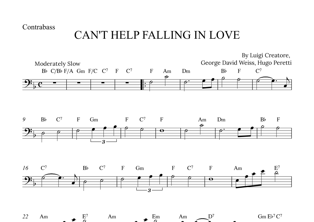 Can't Help Falling In Love (arr. Alex Nunes Rodrigues) by Elvis Presley