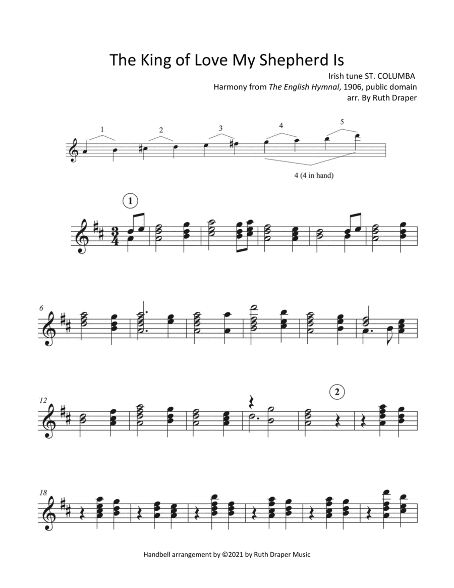 The King of Love for flexible handbells (arr. Ruth Draper Music) Sheet