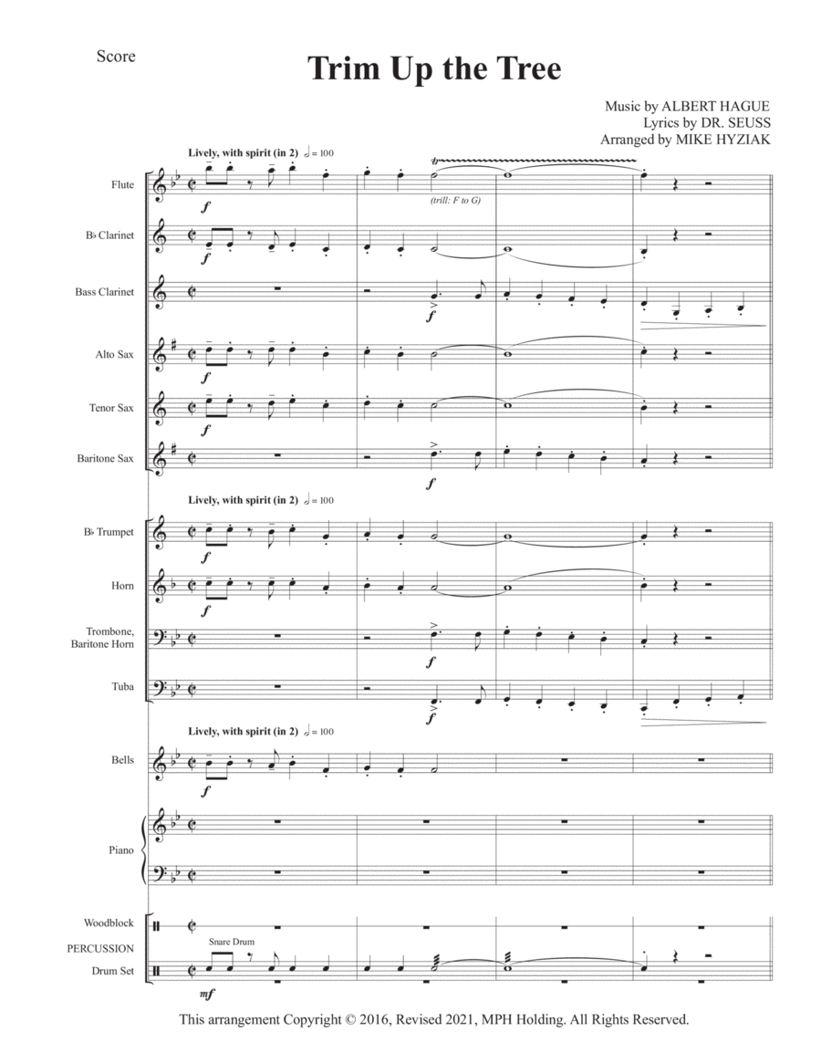 Trim Up The Tree (arr. Mike Hyziak) by Albert Hague Sheet Music for