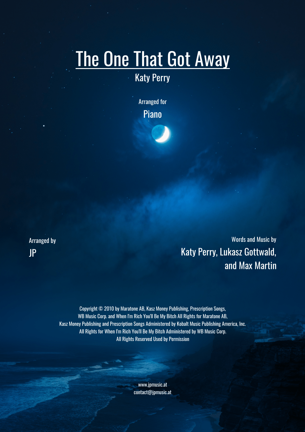 The One That Got Away (arr. JP) by Katy Perry Sheet Music for Piano