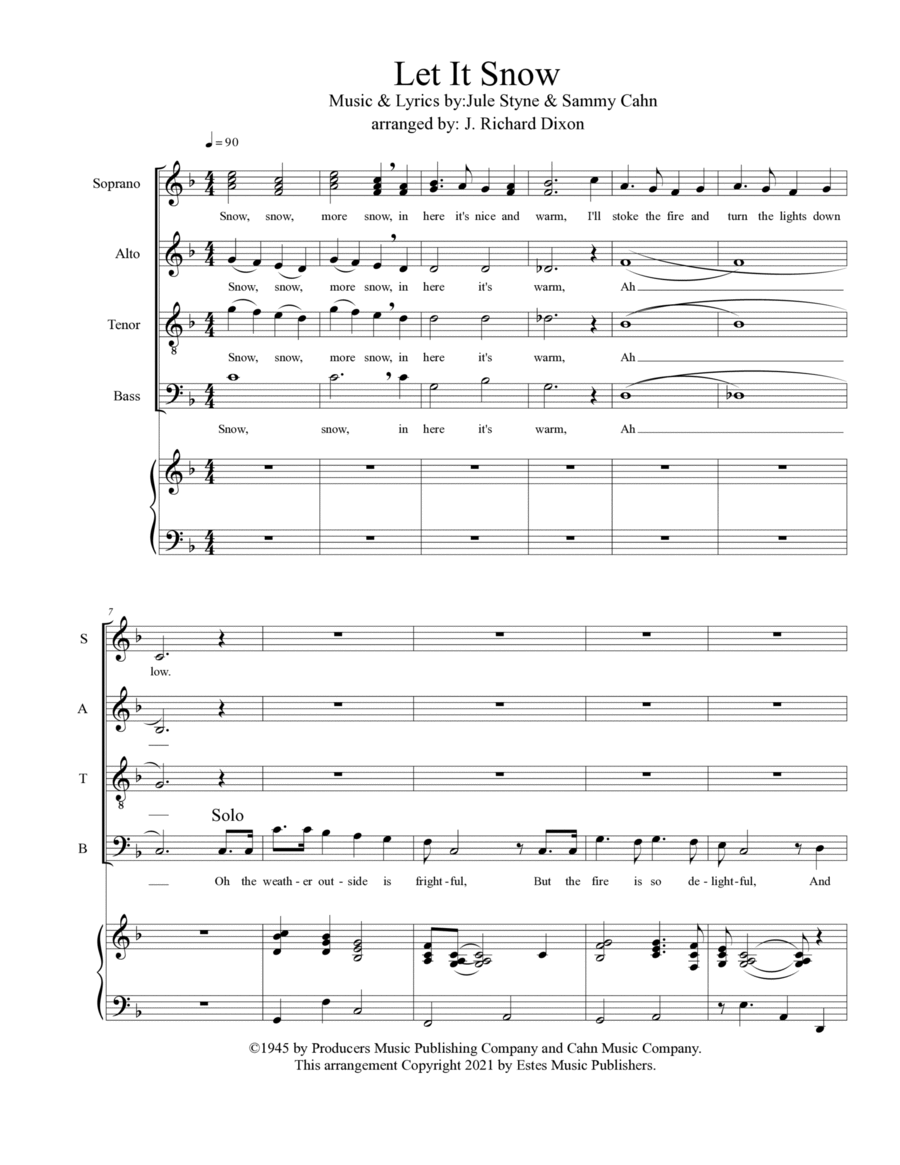 Let It Snow! Let It Snow! Let It Snow! (arr. J. Richard Dixon) Sheet