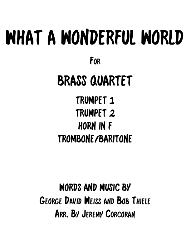 What A Wonderful World (arr. Jeremy Corcoran) Sheet Music Louis