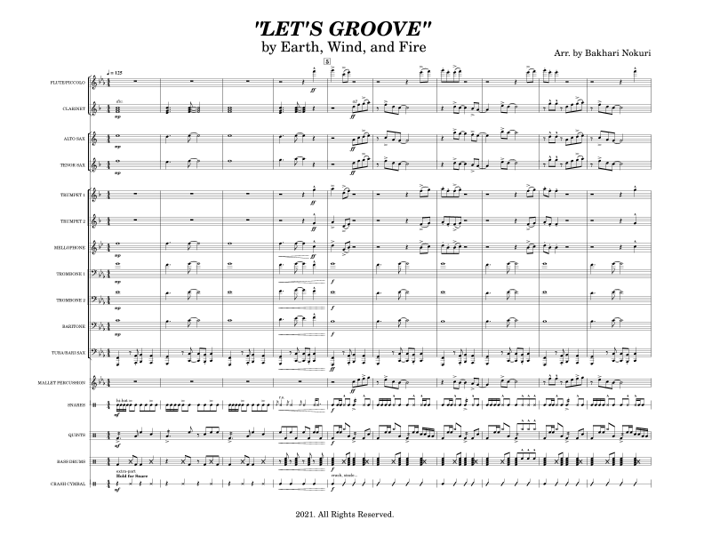 Let's Groove Sheet Music Earth, Wind & Fire Marching Band