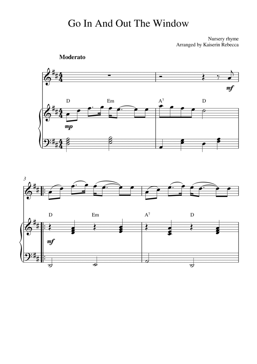 Go In And Out The Window (for violin solo and piano (arr