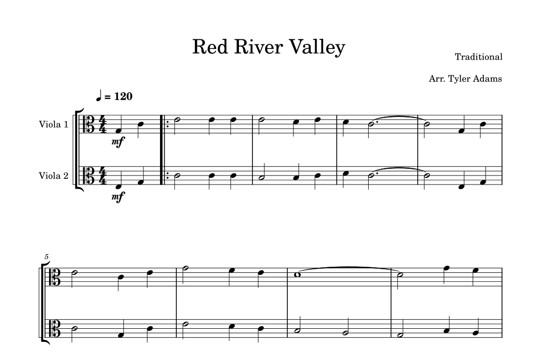 Red River Valley (Easy Viola Duet) Sheet Music Traditional Viola Duet