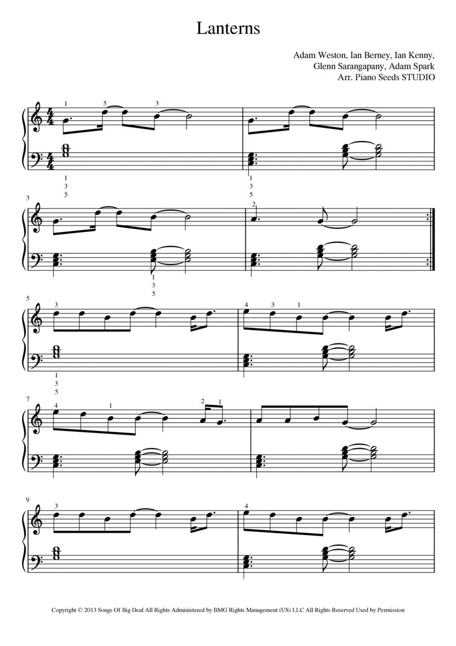 Lanterns Free Music Sheet musicsheets.org