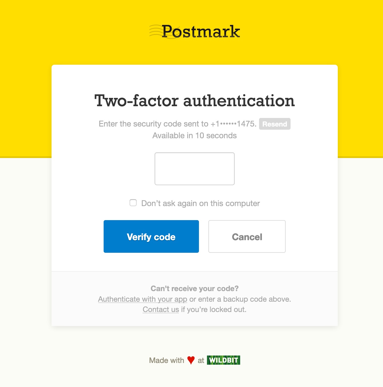 How do I use two factor authentication (2FA)? Postmark Support Center