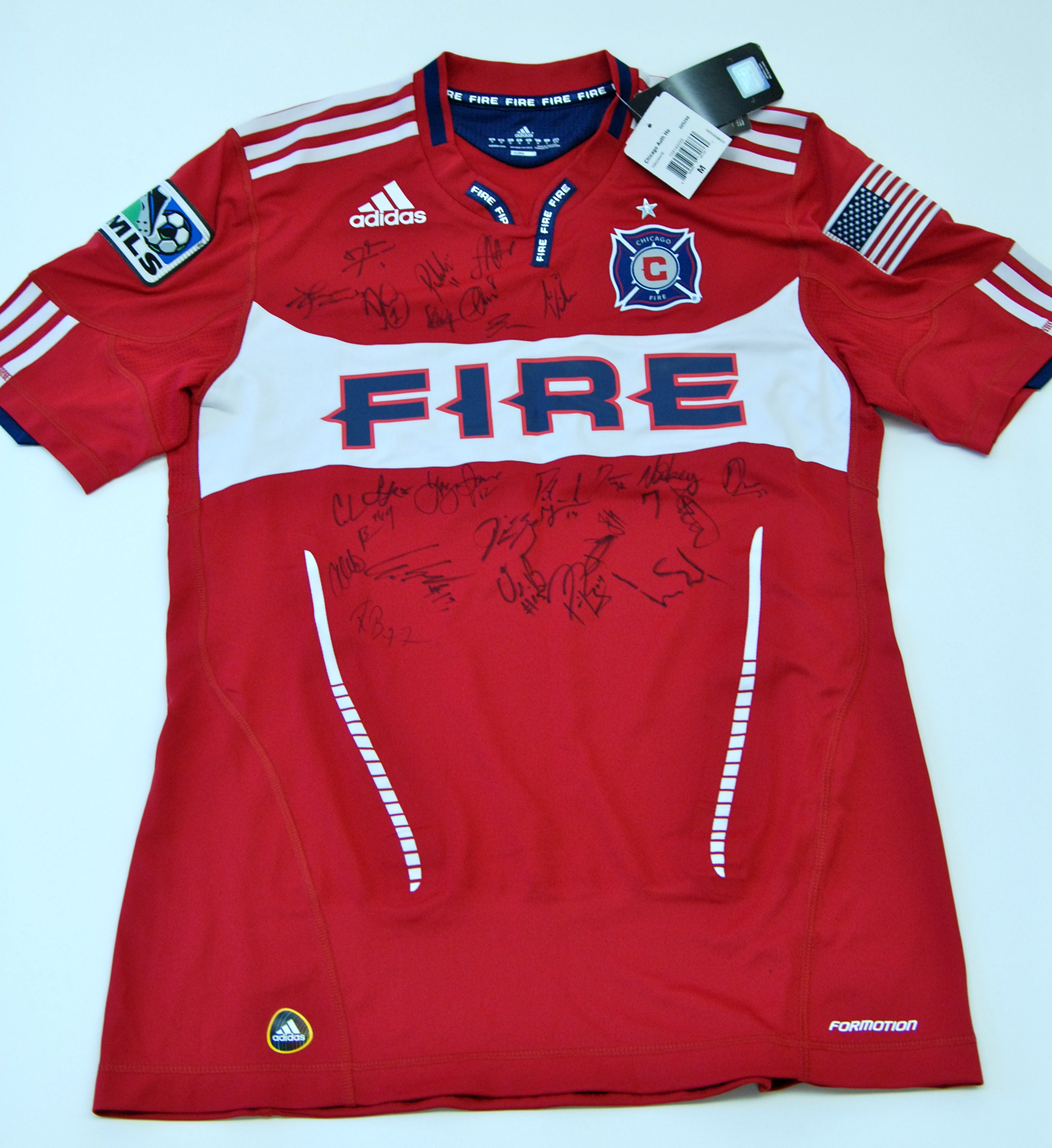 Charitybuzz Chicago Fire Red Adidas Soccer Jersey Autographed by the