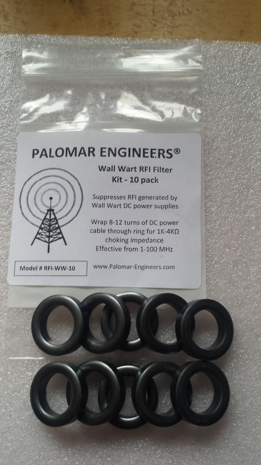 Wall Wart RFI Noise Filter Bulk Pack of 100 filters Ferrite Tutorials