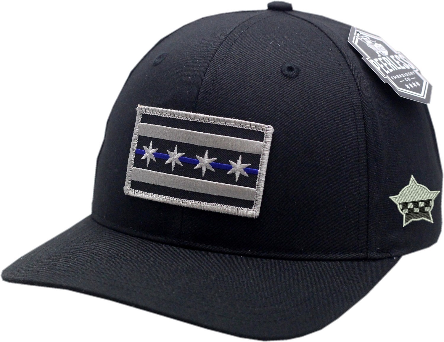 Chicago Flag Blue Line Hat Adjustable Strap Twill Chicago Police