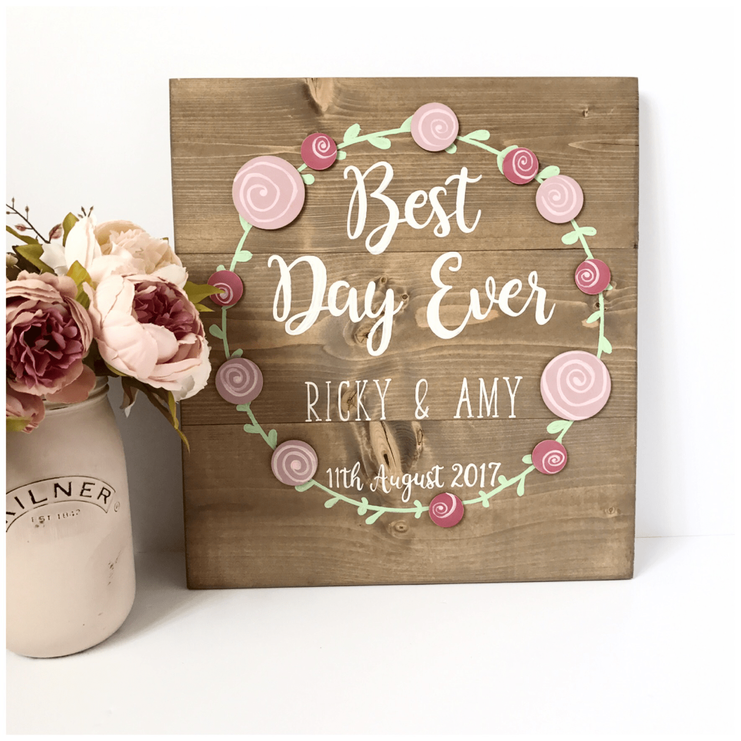 Best day ever personalised wooden sign