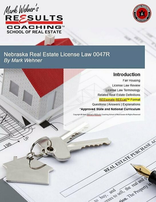 PRINTED Course Text Real Estate LICENSE LAW Nebraska (0047R) PreLicense