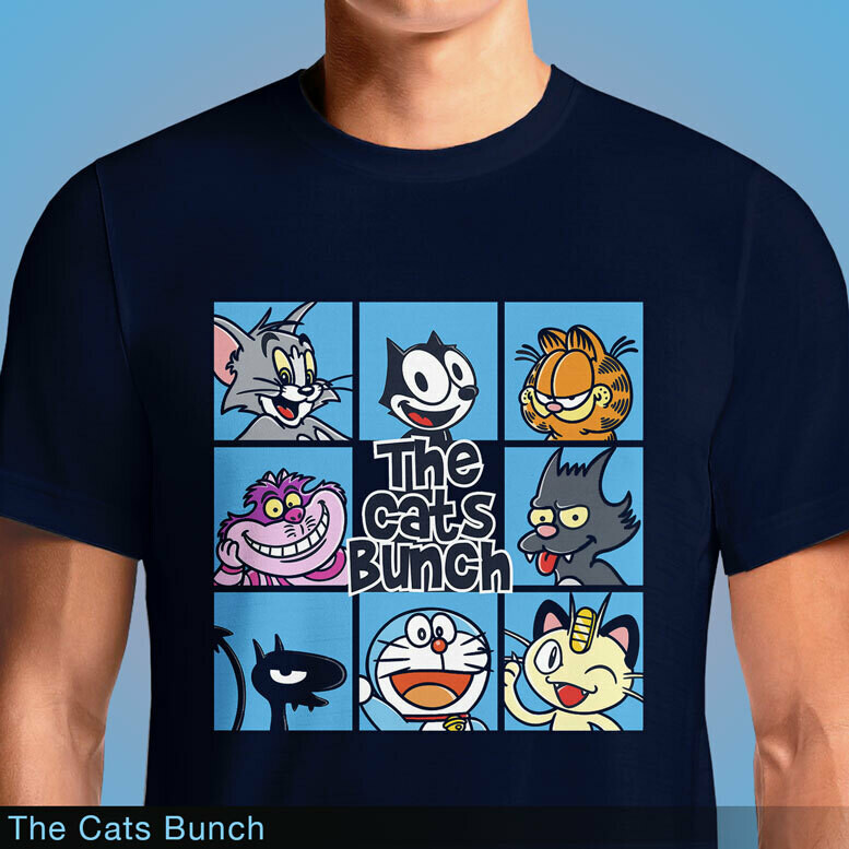 Funny Cat Shirts Graphic Cat Tees Parody Navy TShirt