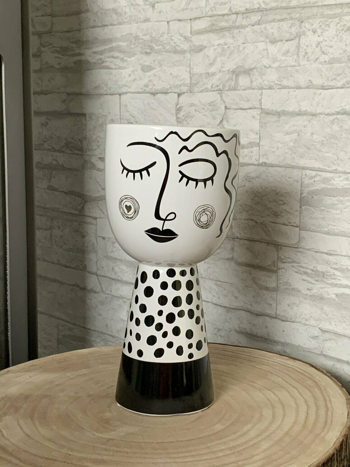 Vase, Gesicht, Groß, 38,5 cm
