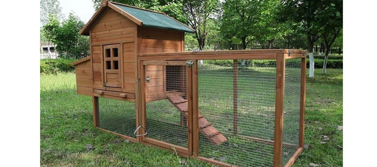 80'' Wooden Chicken Coop Nest Box Hen House Poultry Pet Hutch Garden Cage