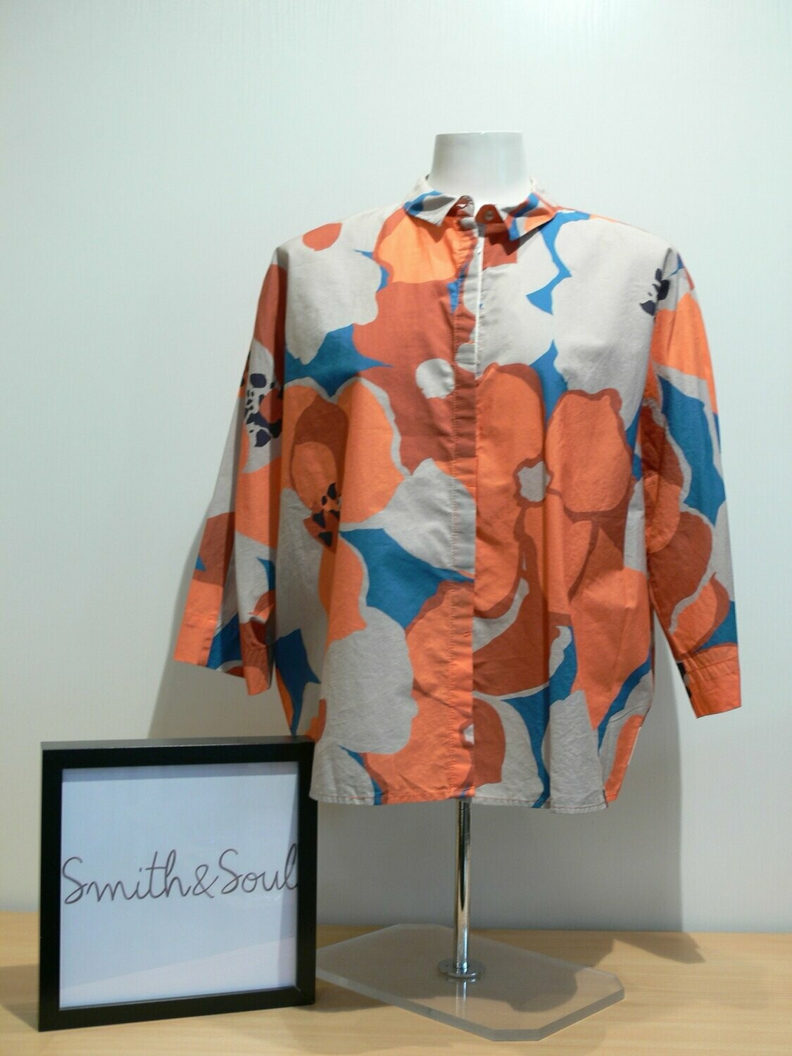 SMITH & SOUL Bluse orange blau 3/4 Arm