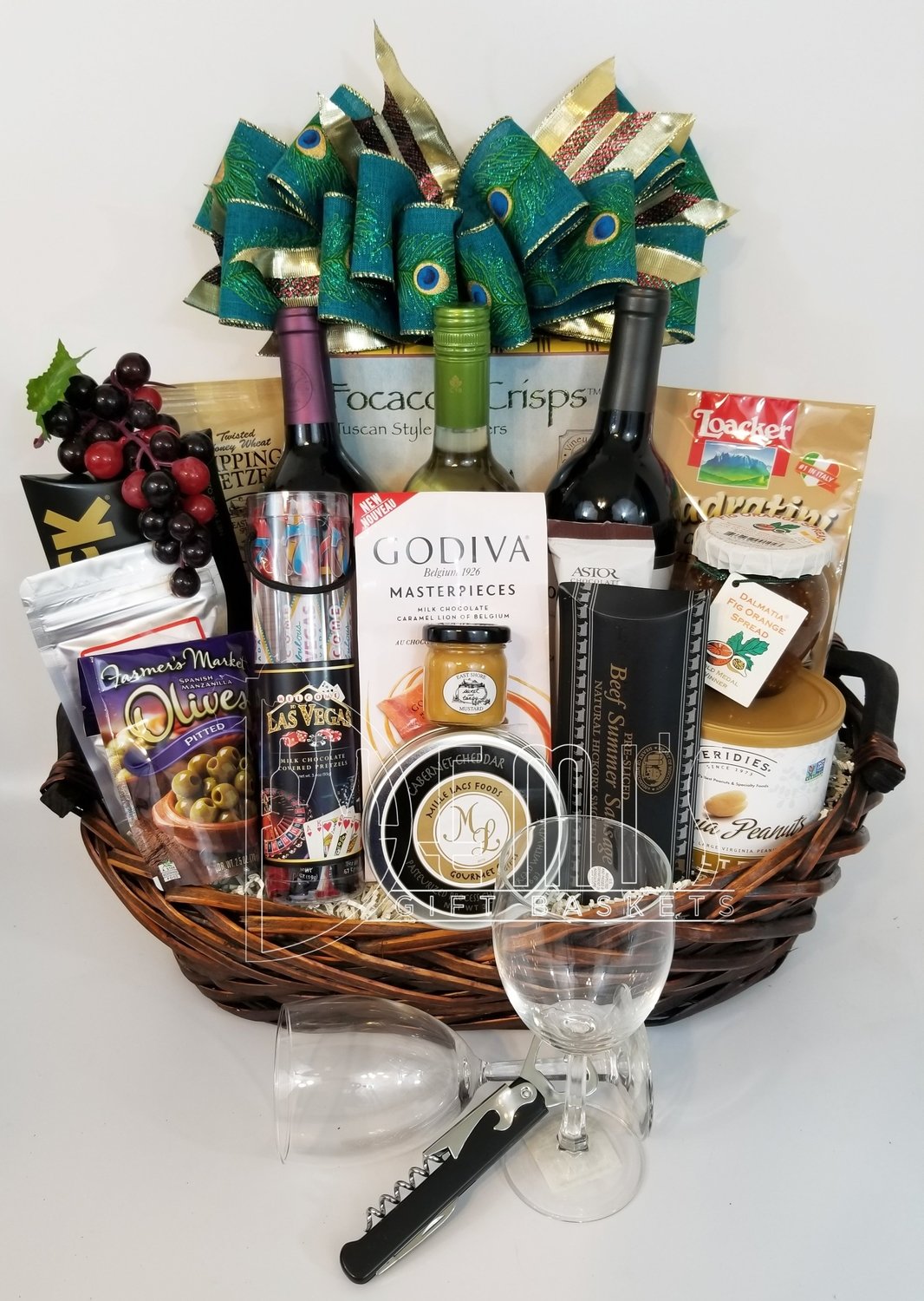 Deluxe California Vineyard Baskets By Price 2 Custom