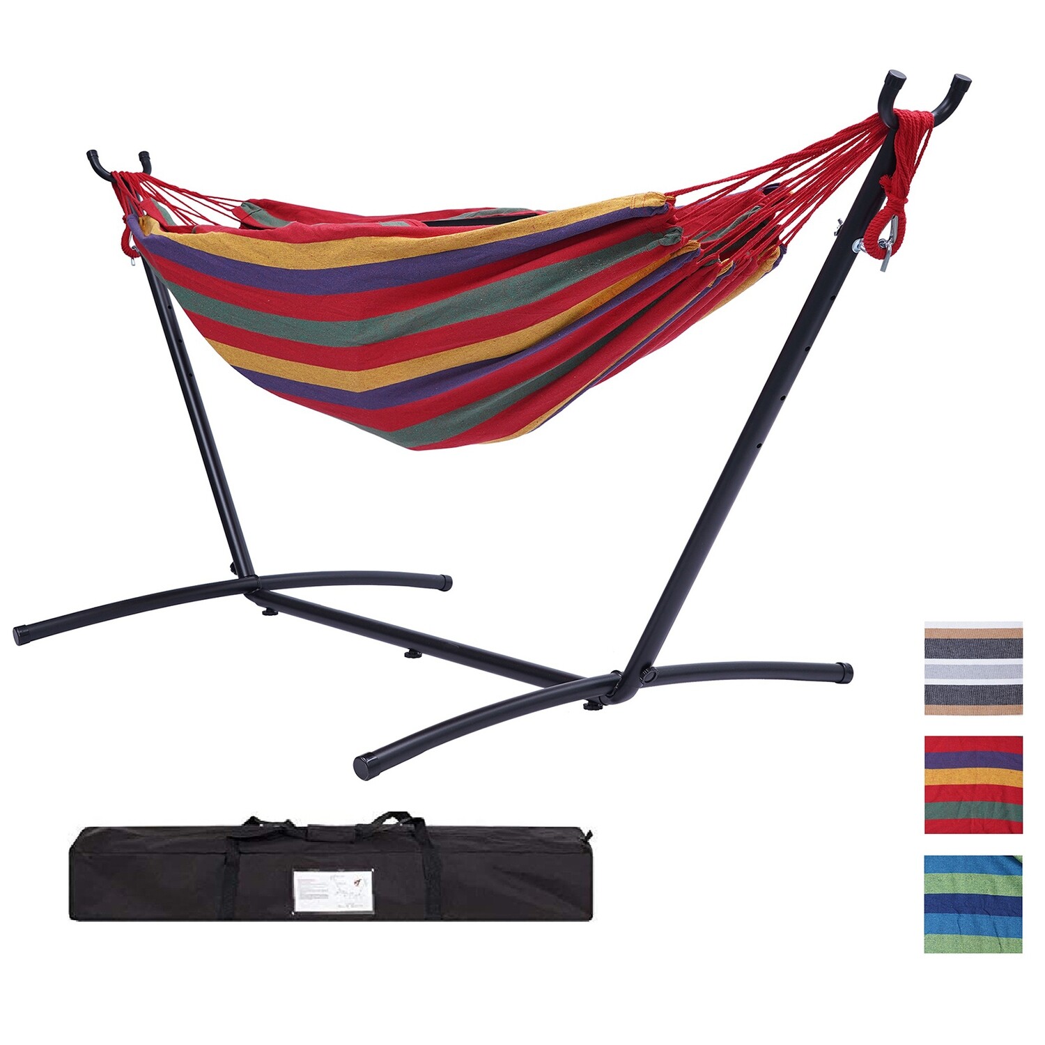 112" Large Size Double Classic Hammock with Stand for 2 Person Indoor