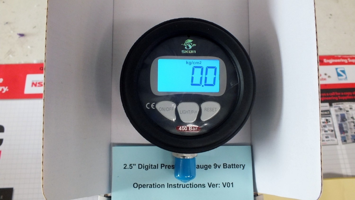 Digital Pressure Gauge 0400 or 0700 bar 10,000 psi