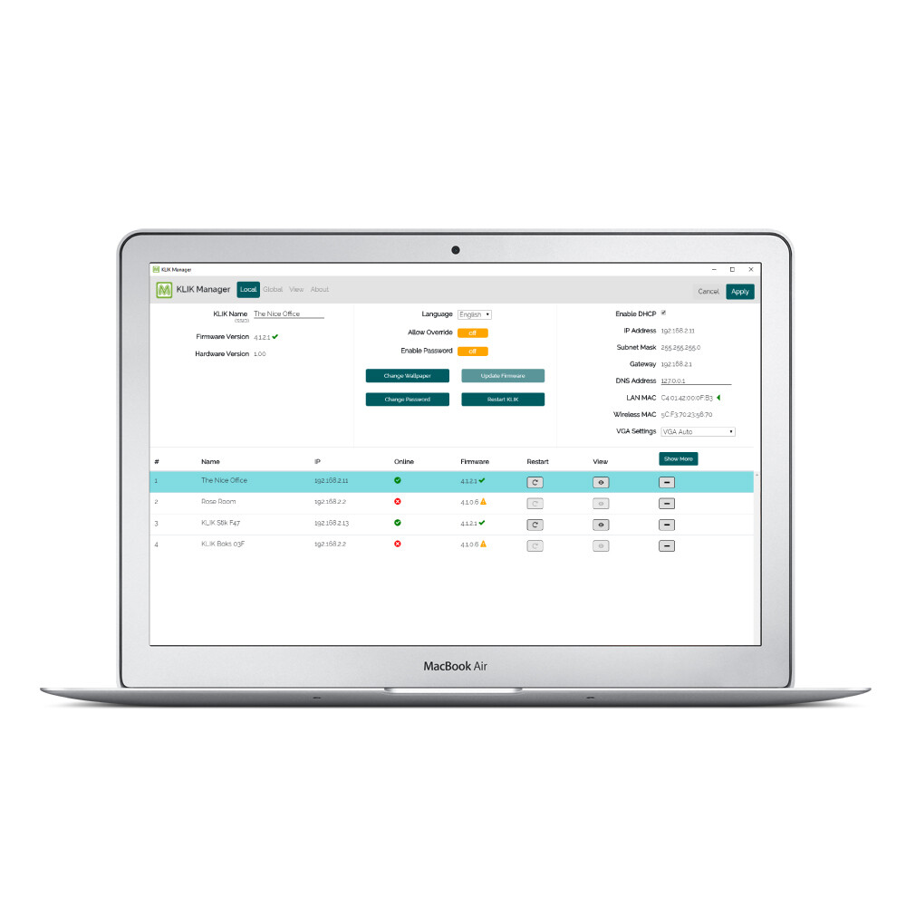 KLIKManager Central Management System Software