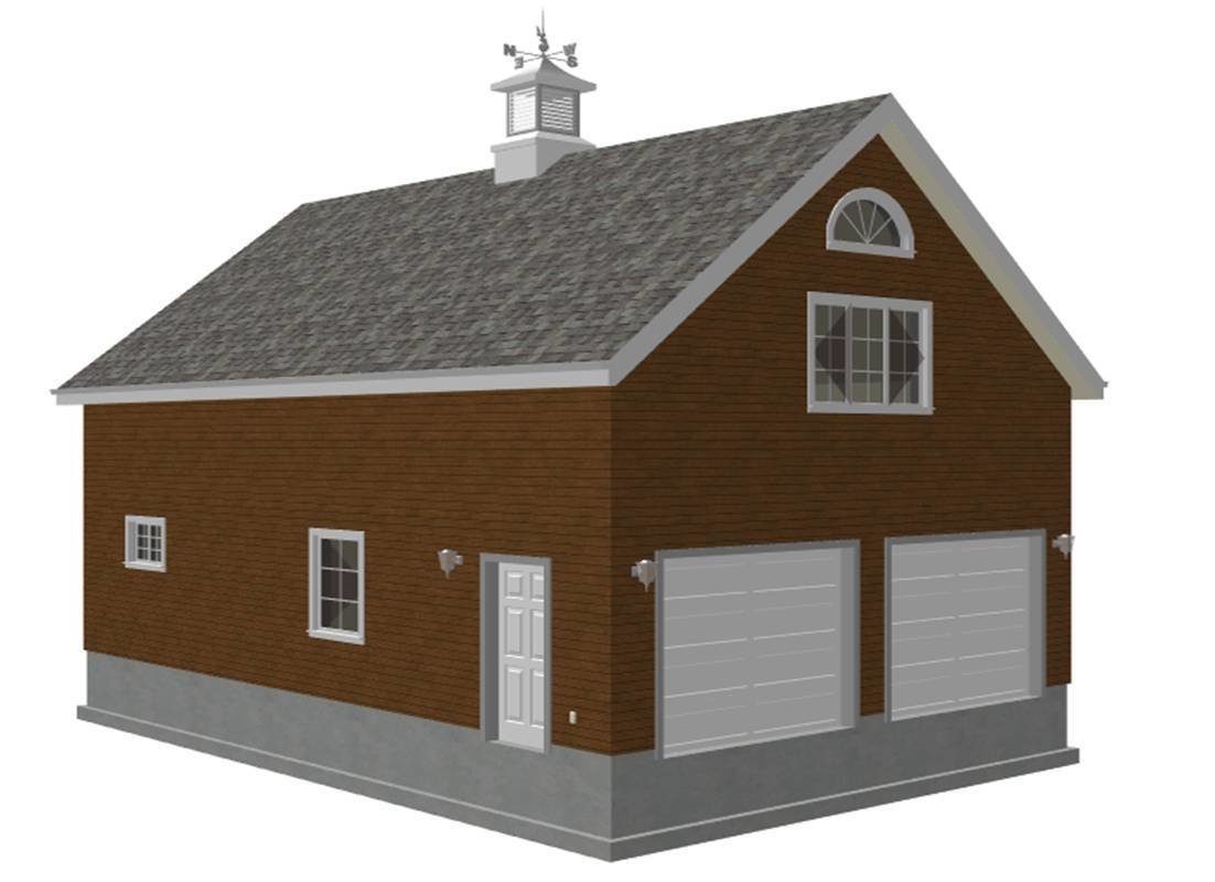 G440c 24' x 36' x 8' 2 story barn plans With PDF and DWG