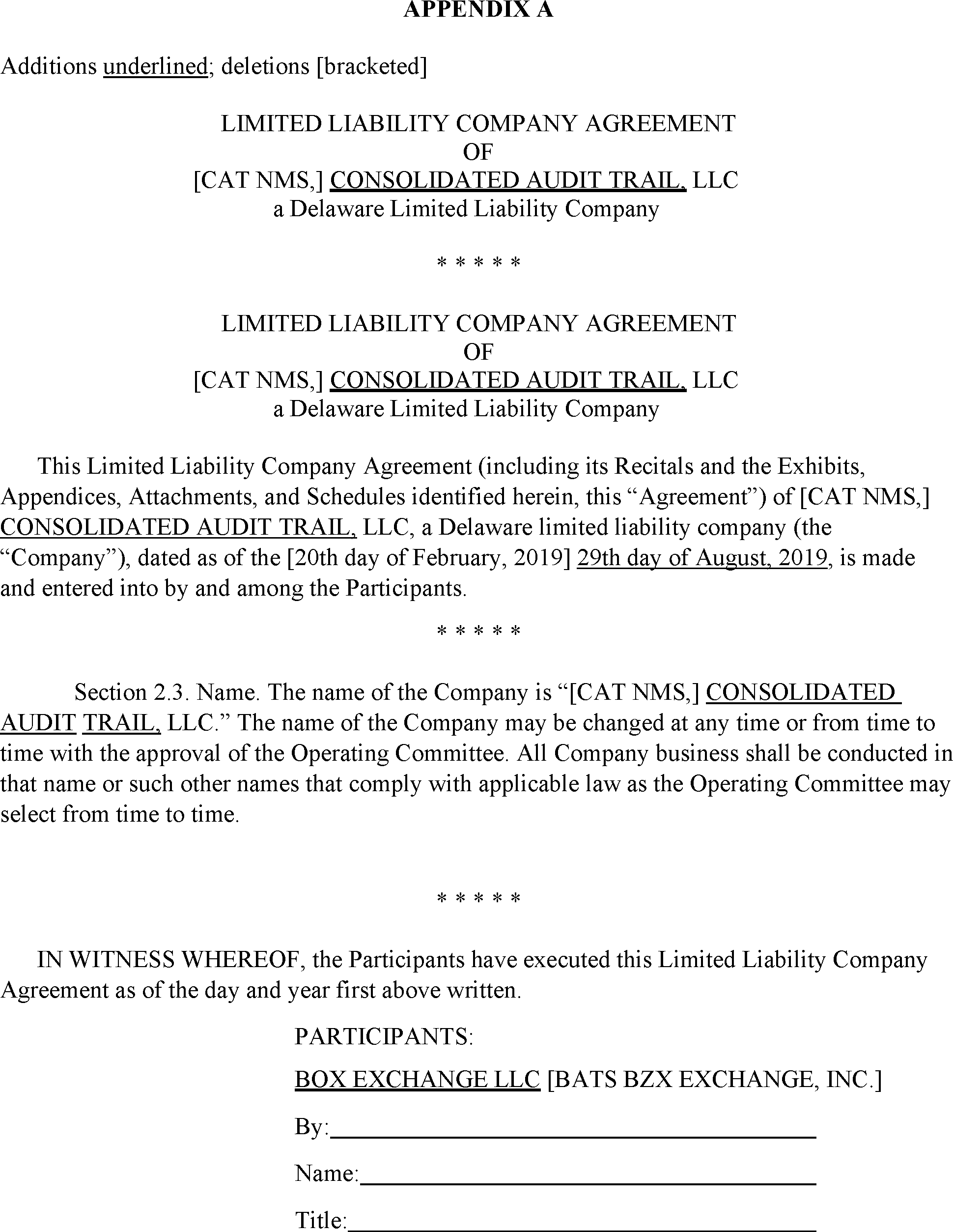 Federal Register Joint Industry Plan; Notice of Filing and Immediate
