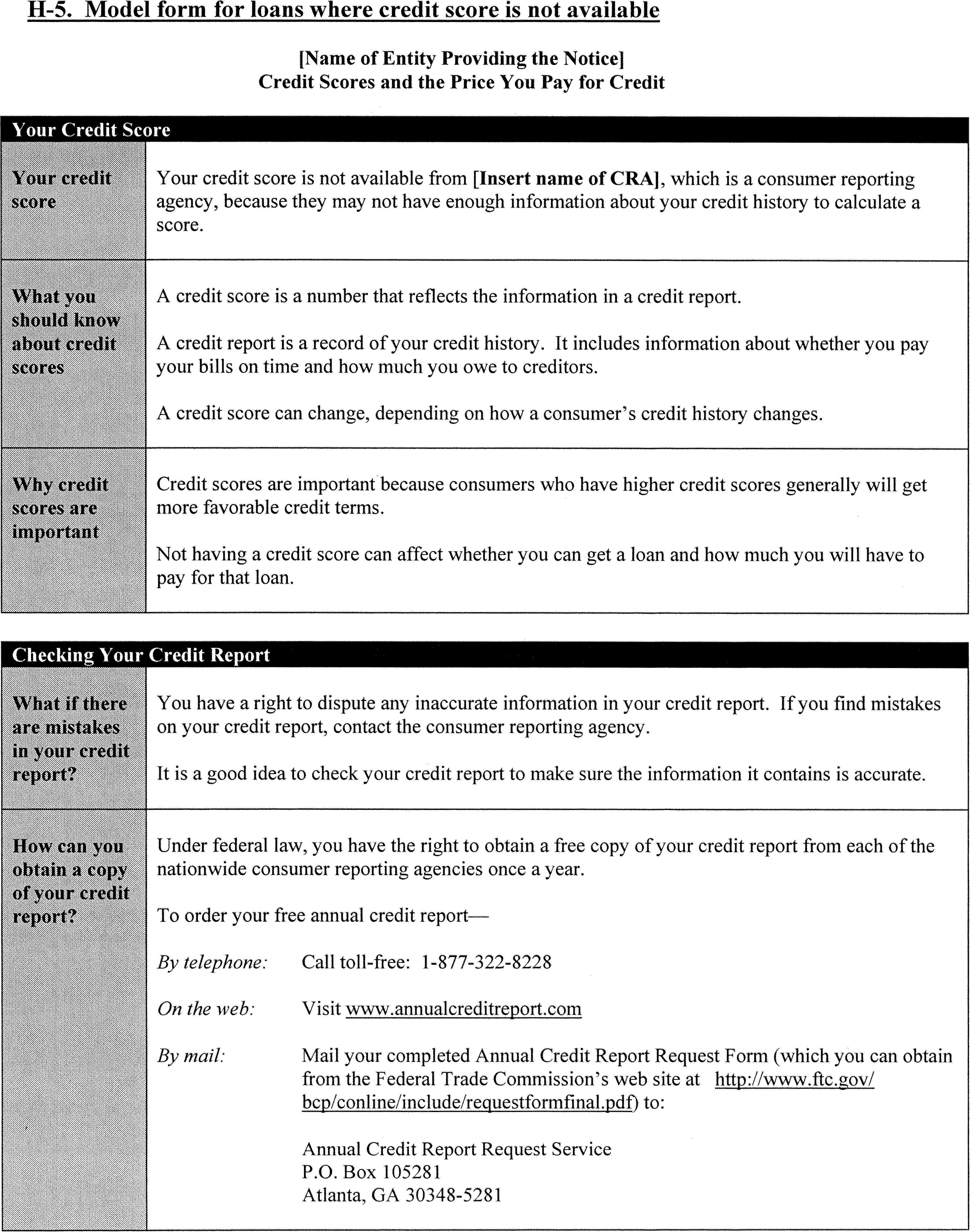 Federal Register Fair Credit Reporting RiskBased Pricing Regulations